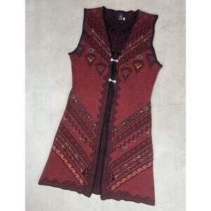 INTERNATIONAL GIFT Made In Peru Alpaca Long Sweater Vest Size Medium